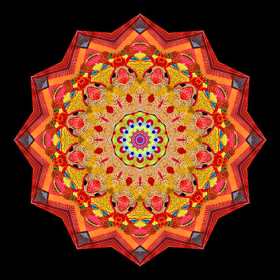 Kaleidoscope created with a picture of textile