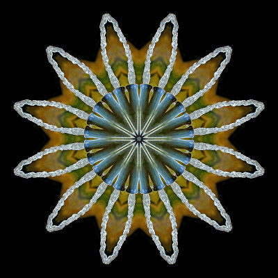 Kaleidoscope created with a picture of a public fountain in the city of Zurich