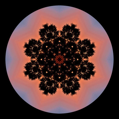 Kaleidoscope created with a sunset picture