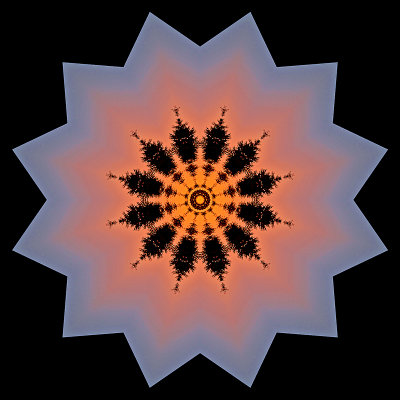 Kaleidoscope created with a sunset picture