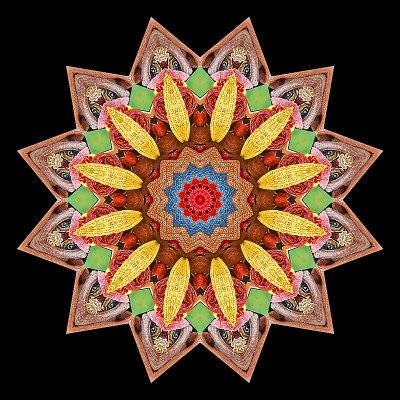 Kaleidoscope created with a picture of handmade textile art