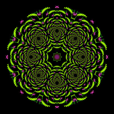 Evolved kaleidoscope created out of the spiral pattern