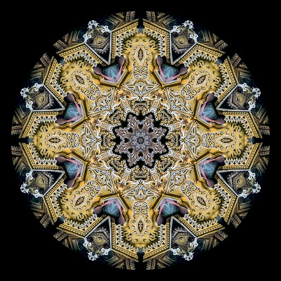 Kaleidoscopic picture created with old architecture details