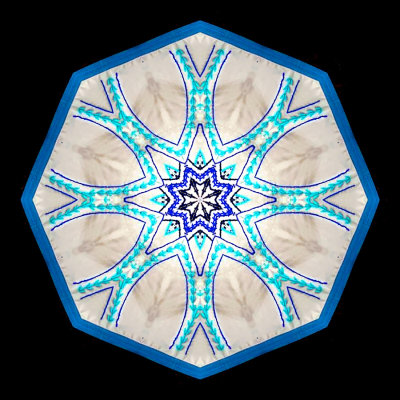 Kaleidoscope created with a picture of textile embroidery