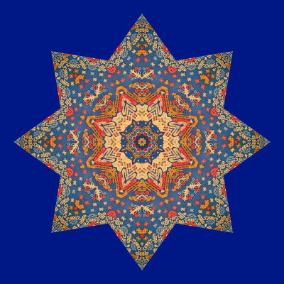 Kaleidoscope created with textile handicraft