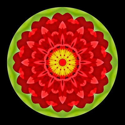 Kaleidoscope created with a dahlia seen in Locarno in September