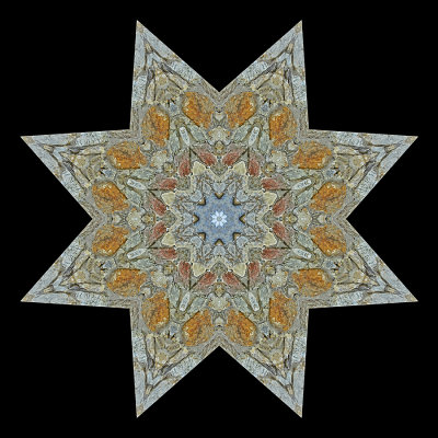 Kaleidoscope created with a stone wall at a castle