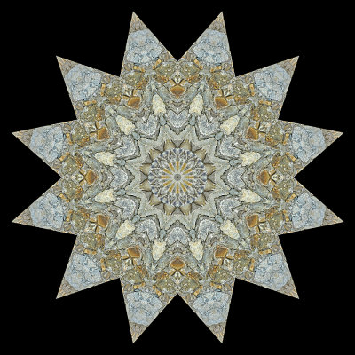 Kaleidoscope created with a stone wall at a castle