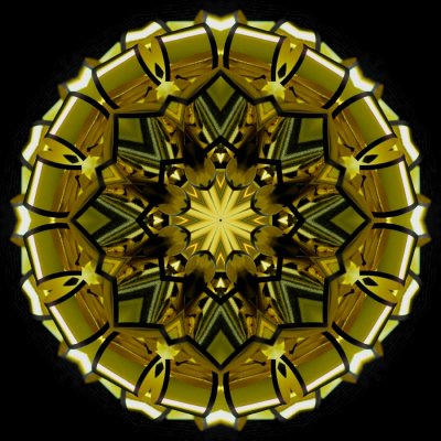 Kaleidoscope created with a decorative ribon seen on a chocolate