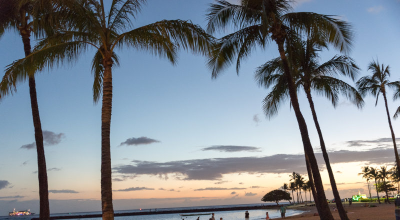 Sunset at Waikiki beach 