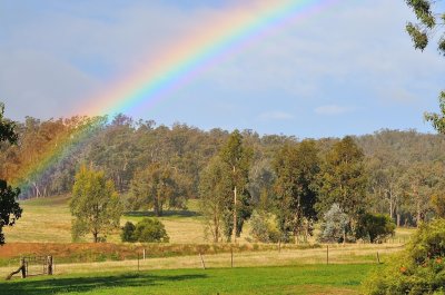 A day of sunshine, showers and a rainbow.