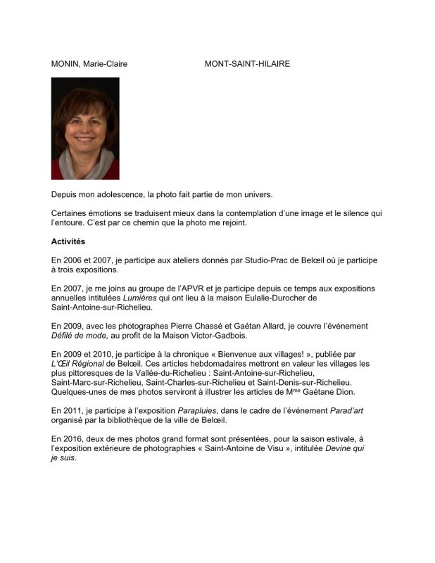 Marie-Claire Monin - 2020