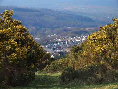 Looking down on Okehampton and the river Ockment valley
