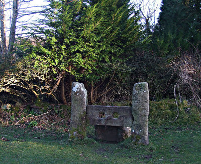 The old Belstone village stocks