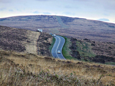 A386 road crosses the moor between Mary Tavy and Sourton