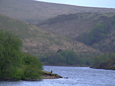 Meldon reservoir - curves of the valley hillsides