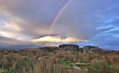 Hart Tor with a rainbow.