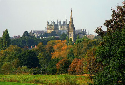 Exeter Cathedral from river