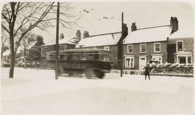Bus in the snow - Haughton Village