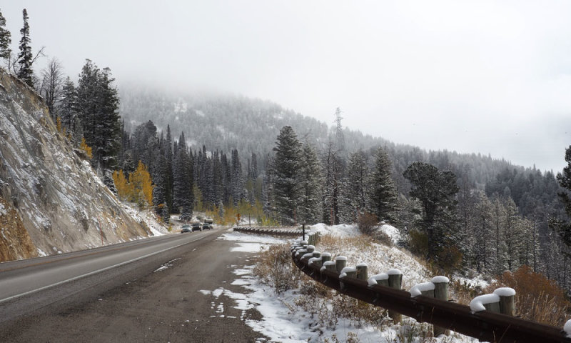 Crossing the Teton Pass from Idaho to Wyoming