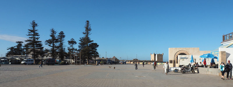 Open square between the port and the medina