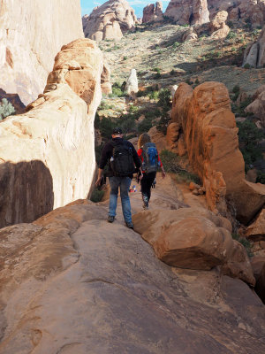 The difficult section of Devil's Garden Trail - Arches NP