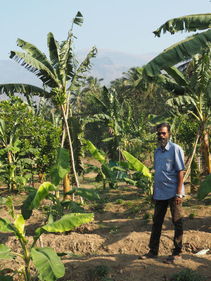 My cousin on the farm in Dhoni, Kerala