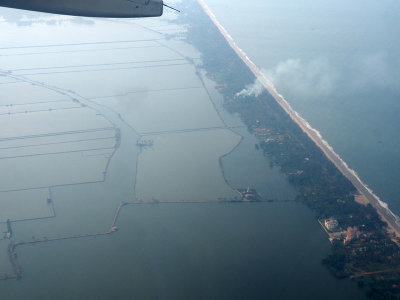Crossing the coastime on the way into Kochi airport