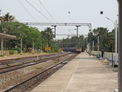 My train arrives at Irinjalakuda train station