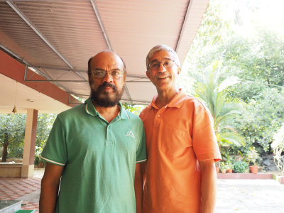 With classmate from high school
