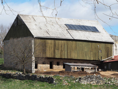 Solar panels on the farm building