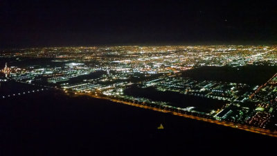 Landing in Miami in the night