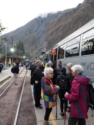 Catching the train to Machu Picchu at Olantaytambo