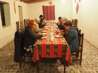 Dinner with a family in Urubamba, Peru