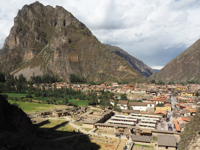 View from the lower steps to the Temple of the Sun, Ollantaytambo