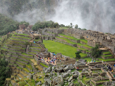 A view of the central plaza on Machu Picchu