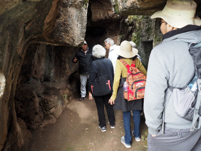 A shrine to Pachamamma in a rock tunnel at Sacsayhuaman