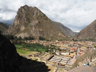View from the higher steps to the Temple of the Sun, Ollantaytambo