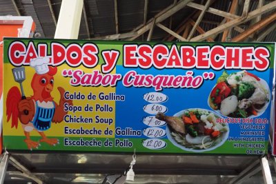 At a food counter in the San Pedro Mercado (Marketplace)