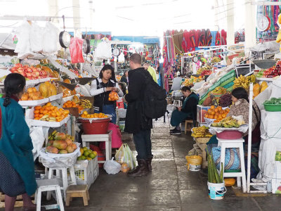 Inside the San Pedro Mercado (or marketplace) in Cusco