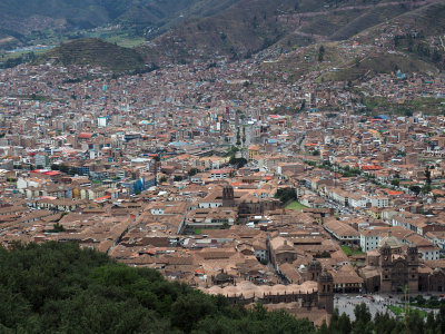 View of Cusco from the fortress at Sacsayhuaman