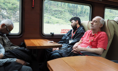 Train ride to Ollantytambo after leaving Machu Picchu
