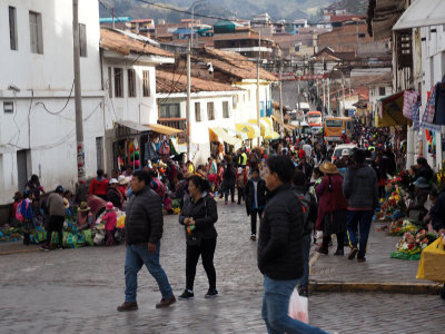Street market scene in Cusco