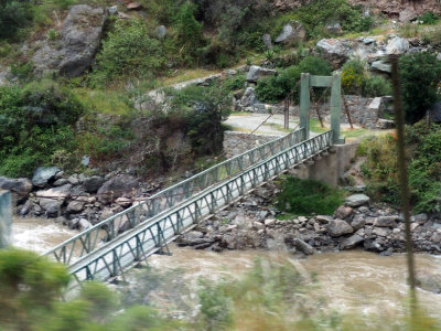 Bridge to the Start of the Inca trail to Machu Picchu