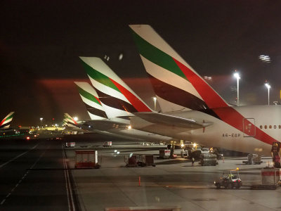 Emirates tails at Dubai