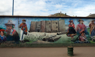 Mural on the way out of Cusco, on the way to Puno