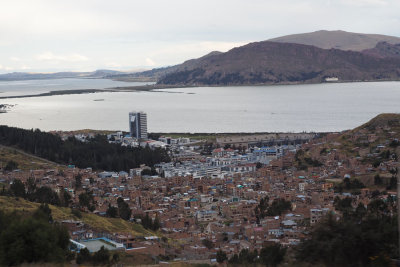 First view of Lake Titicaca as we arrive in Puno