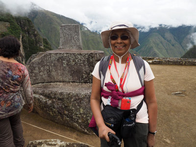 At the Intihuatana in Machu Picchu