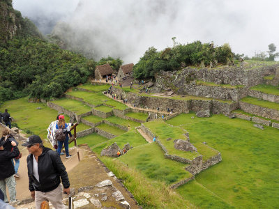 Overlooking the main square from the Intihuatana and Machu Picchu