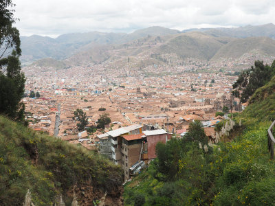 A view of Cusco when climbing to Sacsayhuaman